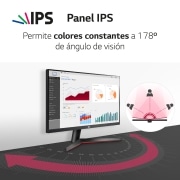 LG 27MP60GP-B - Monitor Gaming LG UltraGear™ (1920x1080p, 250cd/m², 1000:1, 1ms MBR, NTSC 72%); diag. 60,4cm; entradas: D-Sub x1, HDMI x1, DP x1; FreeSync™, 27MP60GP-B