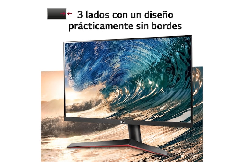 LG Monitor Gaming LG UltraGear™ (1920x1080p, 250cd/m², 1000:1, 1ms MBR, NTSC 72%); diag. 60,4cm; entradas: D-Sub x1, HDMI x1, DP x1; FreeSync™, 27MP60GW-B