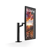 LG Monitor QHD LG Ergo™ (Panel IPS: 2560 x 1440p, 16:9, 350cd/m², 1000:1, sRGB >99%, 75Hz, 5ms); diag. 68,47cm; entradas: HDMI x2, DP x1, USB-A x2, USB-C x1 (P,D, 60W); altavoces 5W ; marcos ultrafinos, G, 27QN880P-B