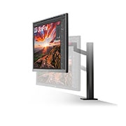 LG Monitor QHD LG Ergo™ (Panel IPS: 2560 x 1440p, 16:9, 350cd/m², 1000:1, sRGB >99%, 75Hz, 5ms); diag. 68,47cm; entradas: HDMI x2, DP x1, USB-A x2, USB-C x1 (P,D, 60W); altavoces 5W ; marcos ultrafinos, G, 27QN880P-B
