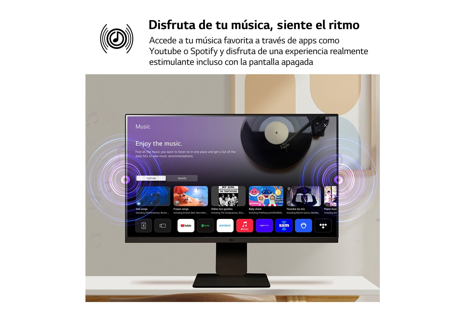 LG MyView 27 pulgadas Smart Monitor Full HD IPS Todo en Uno para Transmisión con webOS y Altavoces integrados ­ Negro, 27SR50F-B