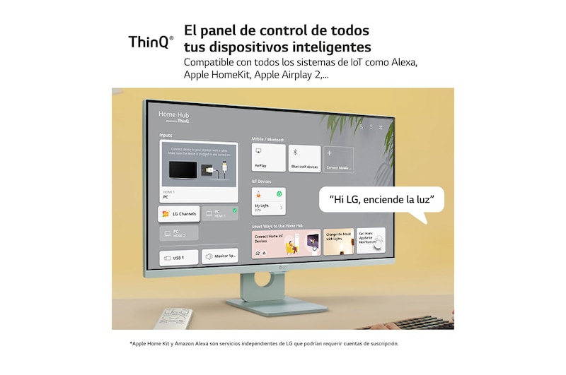 LG Smart Monitor 27 pulgadas Full HD IPS Todo en Uno para Transmisión con webOS y Altavoces integrados ­ Verde, 27SR50F-G