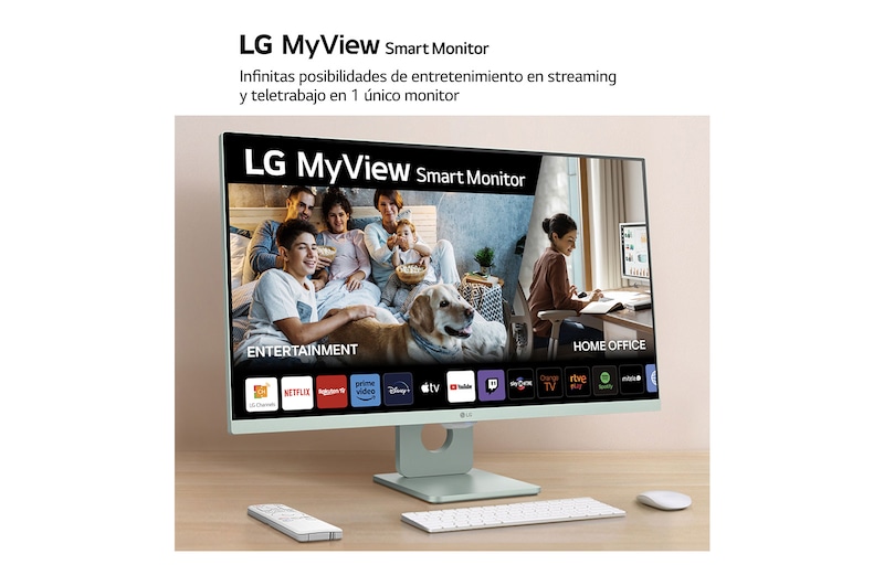 LG Smart Monitor 27 pulgadas Full HD IPS Todo en Uno para Transmisión con webOS y Altavoces integrados ­ Verde, 27SR50F-G