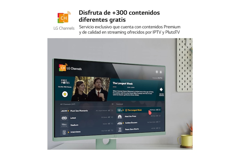 LG Smart Monitor 27 pulgadas Full HD IPS Todo en Uno para Transmisión con webOS y Altavoces integrados ­ Verde, 27SR50F-G
