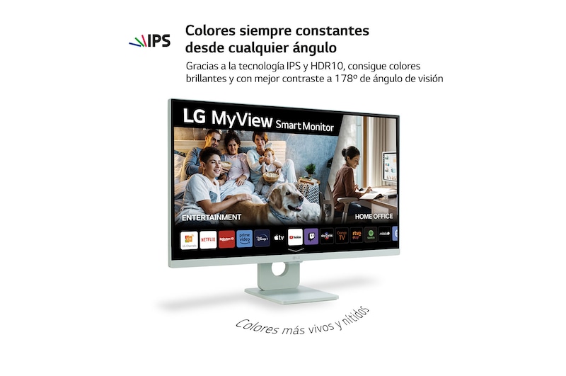 LG Smart Monitor 27 pulgadas Full HD IPS Todo en Uno para Transmisión con webOS y Altavoces integrados ­ Verde, 27SR50F-G