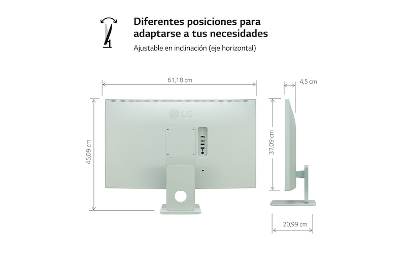 LG Smart Monitor 27 pulgadas Full HD IPS Todo en Uno para Transmisión con webOS y Altavoces integrados ­ Verde, 27SR50F-G