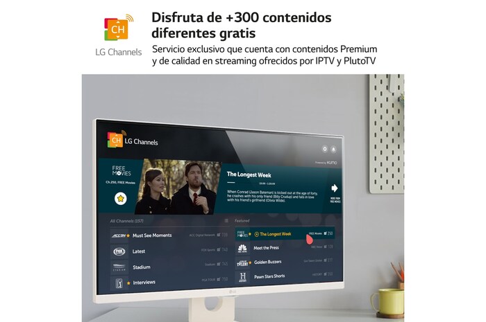 LG Smart Monitor de 27 pulgadas  Full HD IPS Todo en Uno para Transmisión con webOS y Altavoces integrados ­ Blanco, 27SR50F-W