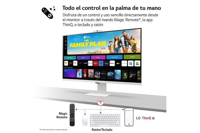 LG Smart Monitor de 27 pulgadas  Full HD IPS Todo en Uno para Transmisión con webOS y Altavoces integrados ­ Blanco, 27SR50F-W