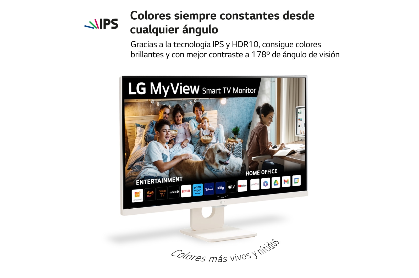LG Smart Monitor de 27 pulgadas  Full HD IPS Todo en Uno para Transmisión con webOS y Altavoces integrados ­ Blanco, 27SR50F-W