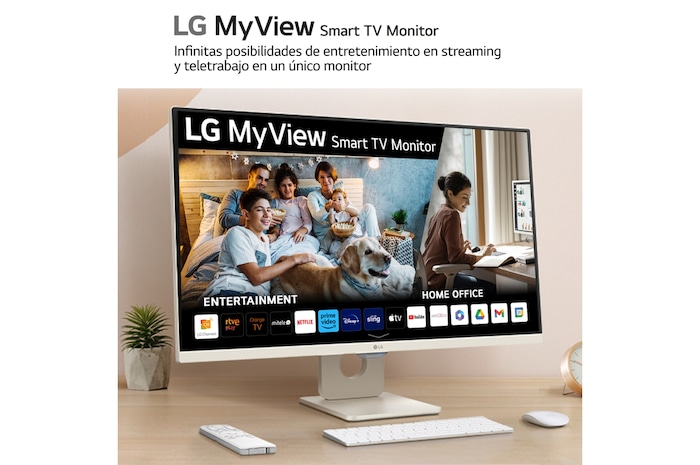 LG Smart Monitor de 27 pulgadas  Full HD IPS Todo en Uno para Transmisión con webOS y Altavoces integrados ­ Blanco, 27SR50F-W