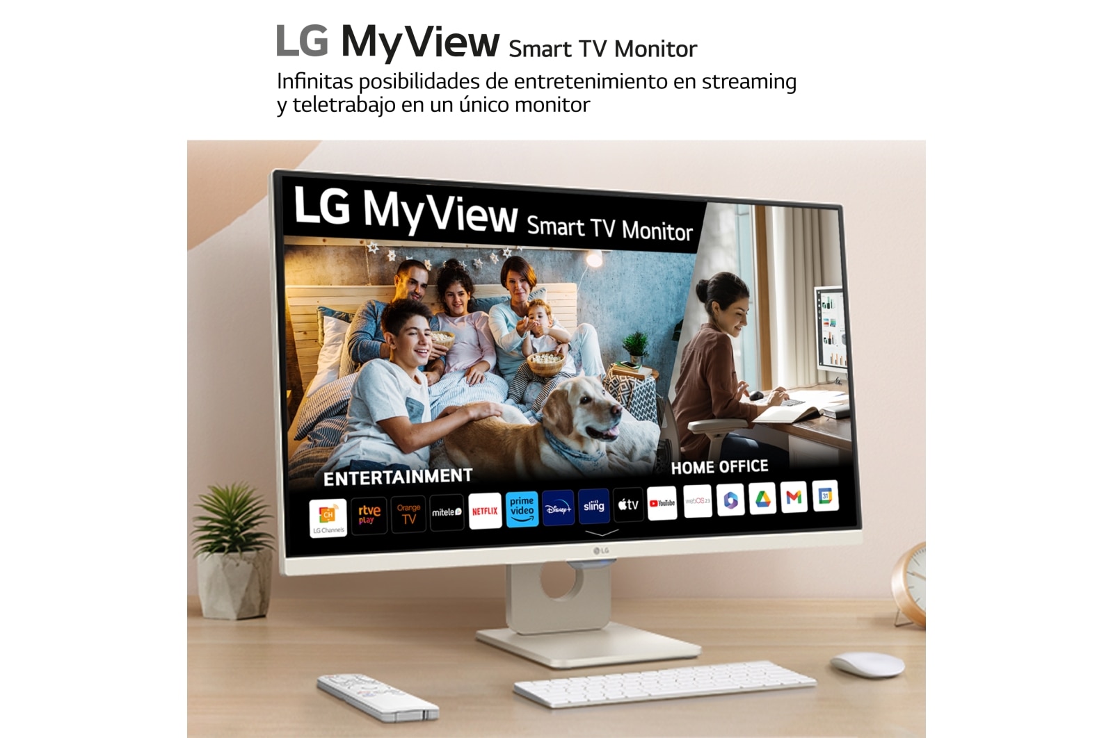 LG Smart Monitor de 27 pulgadas  Full HD IPS Todo en Uno para Transmisión con webOS y Altavoces integrados ­ Blanco, 27SR50F-W