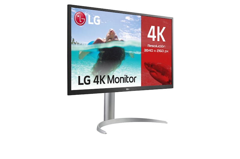 LG 27UP550N-W - Monitor para creadores LG 4K UHD (Panel IPS: 3840x2160, 300cd/m², 1000:1, HDR10, sRGB 99%); entradas: HDMI x2, DP x1, USB-C™x1; Ajust. en altura e inclinación. Blanco., 27UP550N-W