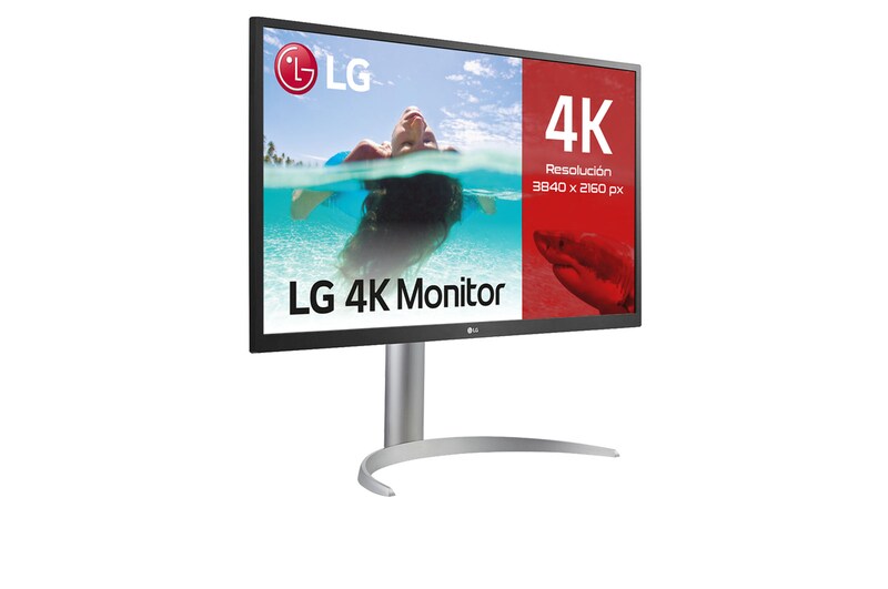 LG 27UP550P-W - Monitor para creadores LG 4K UHD (Panel IPS: 3840x2160, 300cd/m², 1000:1, HDR10, sRGB 99%); entradas: HDMI x2, DP x1, USB-C™x1; Ajust. en altura e inclinación. Blanco., 27UP550P-W