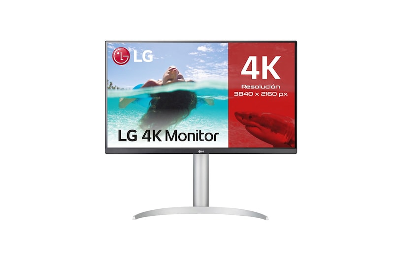 LG Monitor para creadores LG 4K UHD (Panel IPS: 3840x2160, 400nit, 1200:1, HDR10, DCI-P3 >95%); diag. 68,4cm; entradas: HDMI x2, DP x1, USB-C™ x1, USB-A x2; Regulable en inclinación, altura y pivote, 27UP85NP-W