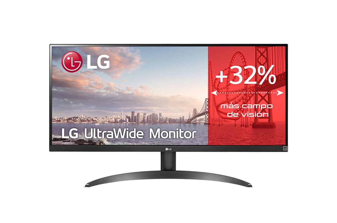 LG Monitor Ultrapanorámico 21:9 LG UltraWide (Panel IPS: 2560x1080, 250cd/m², 1000:1, sRGB>99%); diag. 73cm; entr.: HDMIx2; Ajust. en inclinación., 29WP500W-B