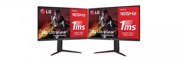 LG Setup Gaming - 2 Monitores LG UltraGear™ QHD de 31.5'' con 165Hz, 1ms MBR + 3 meses de garantía GRATIS, 32GN650D-B.EEU