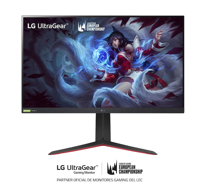 LG 32GQ850-B - Monitor gaming LG UltraGear (Panel QHD IPS: 2560x1440p, 16:9, 450cd/m², 1000:1, 1ms, 240Hz, DCI-P3>98%, DisplayHDR™ 600); diag. 80cm; entradas: HDMI 2.1 x2, DP x1, USB-A x3; NVIDIA G-Sync™ Compatible, FreeSync™ Premium Pro., 32GQ850-B