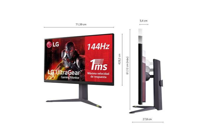 LG Outlet Monitor gaming UltraGear™ 4K UHD 144Hz de 32 pulgadas | 1ms (GtG), compatible con G-SYNC®, FreeSync™ Premium, 32GR93U-B.OUTLET