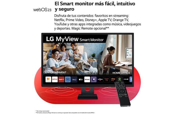 LG Monitor Smart LG, 32", webOS 23, IPS, FHD (1920x1080), 32SR50F-B