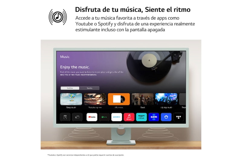 LG Smart Monitor de 32 pulgadas Full HD IPS Todo en Uno para Transmisión con webOS y Altavoces integrados ­ Verde, 32SR50F-G