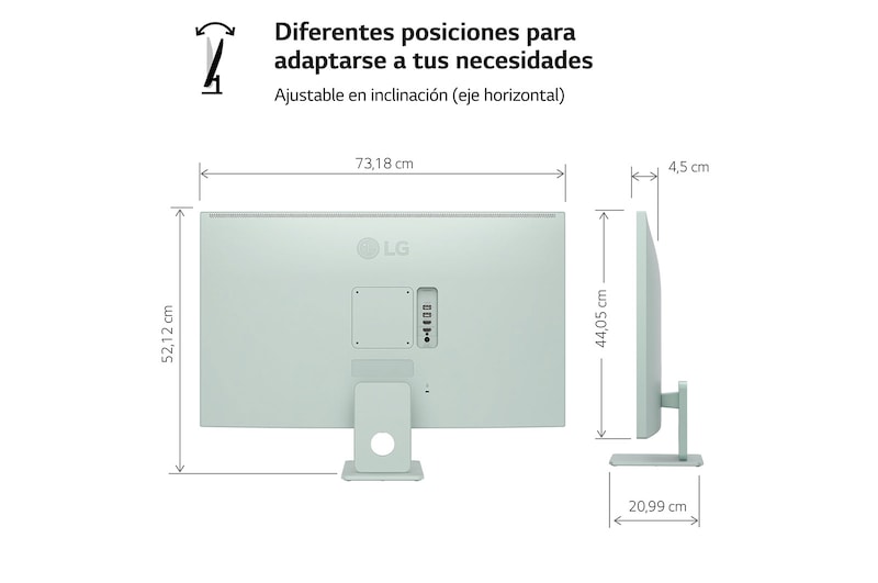 LG Smart Monitor de 32 pulgadas Full HD IPS Todo en Uno para Transmisión con webOS y Altavoces integrados ­ Verde, 32SR50F-G