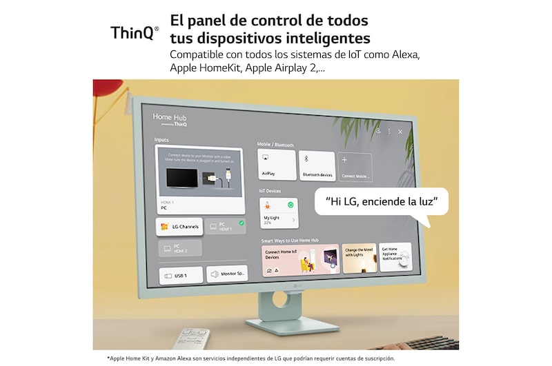 LG Smart Monitor de 32 pulgadas Full HD IPS Todo en Uno para Transmisión con webOS y Altavoces integrados ­ Verde, 32SR50F-G