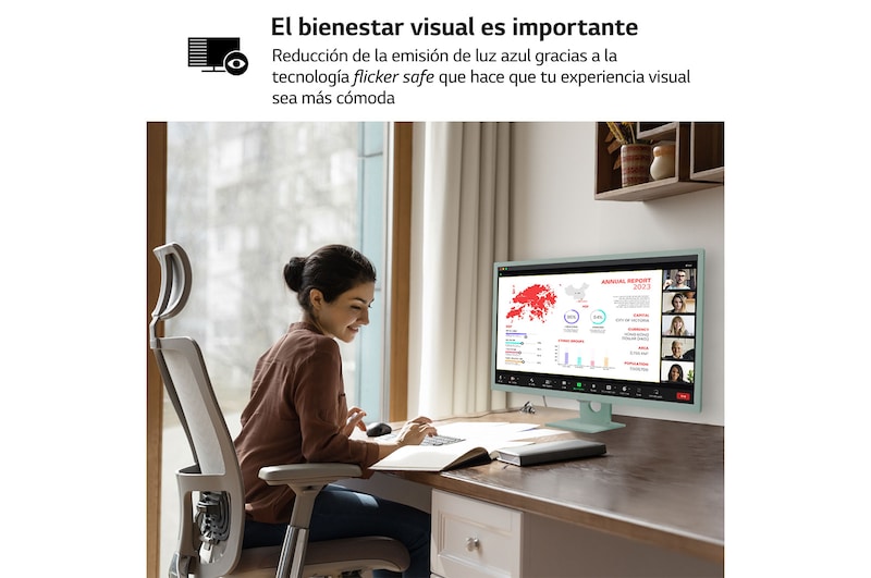 LG Smart Monitor de 32 pulgadas Full HD IPS Todo en Uno para Transmisión con webOS y Altavoces integrados ­ Verde, 32SR50F-G