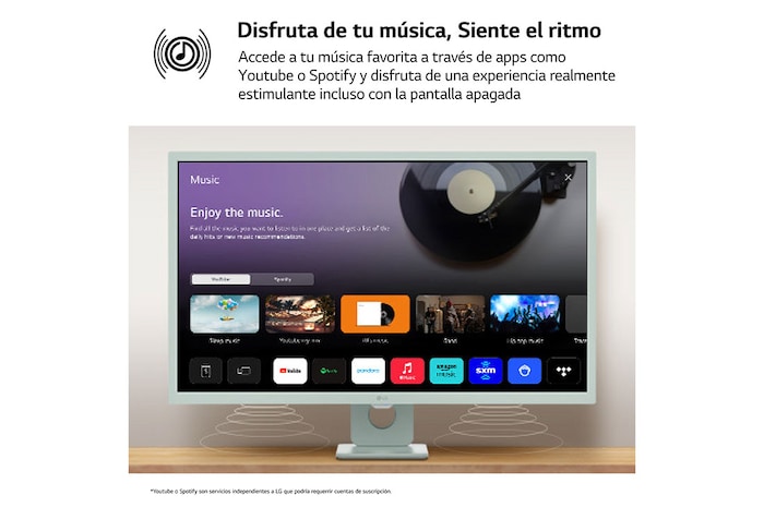 LG Smart Monitor de 32 pulgadas Full HD IPS Todo en Uno para Transmisión con webOS y Altavoces integrados ­ Verde, 32SR50F-G