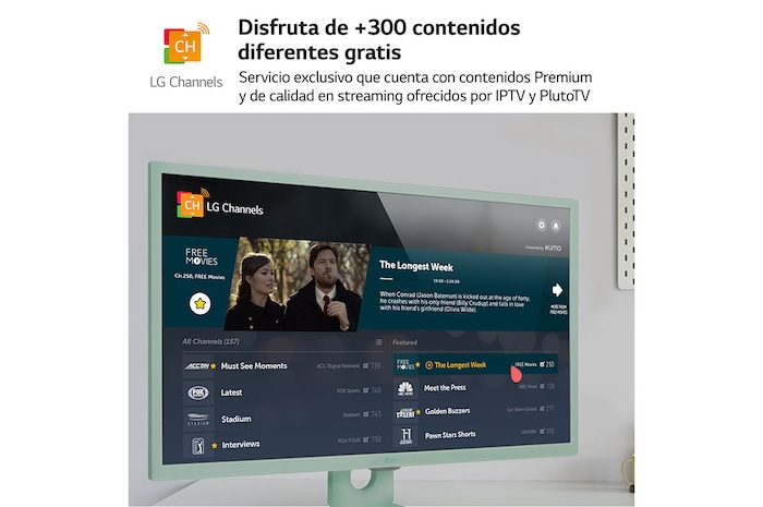 LG Smart Monitor de 32 pulgadas Full HD IPS Todo en Uno para Transmisión con webOS y Altavoces integrados ­ Verde, 32SR50F-G