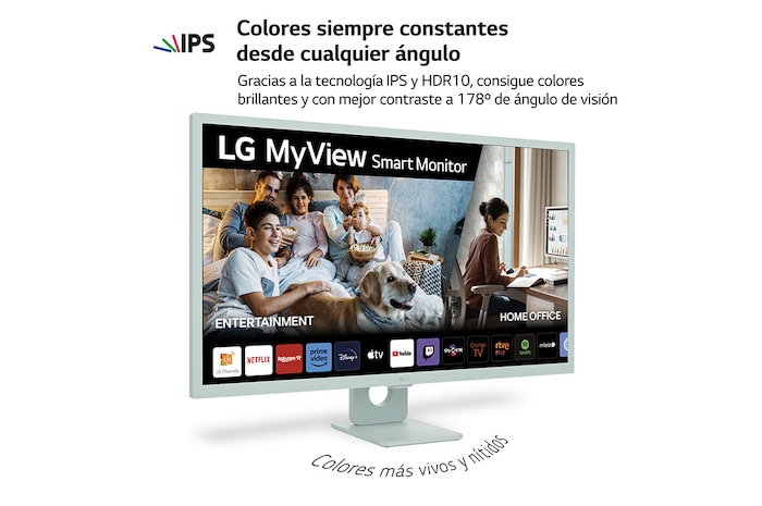 LG Smart Monitor de 32 pulgadas Full HD IPS Todo en Uno para Transmisión con webOS y Altavoces integrados ­ Verde, 32SR50F-G