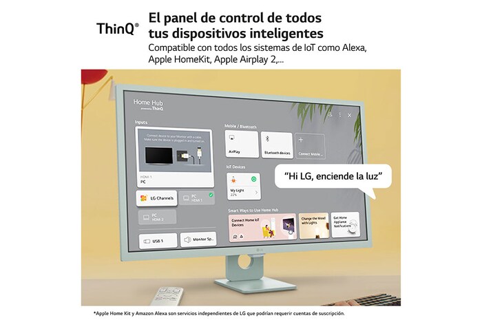 LG Smart Monitor de 32 pulgadas Full HD IPS Todo en Uno para Transmisión con webOS y Altavoces integrados ­ Verde, 32SR50F-G