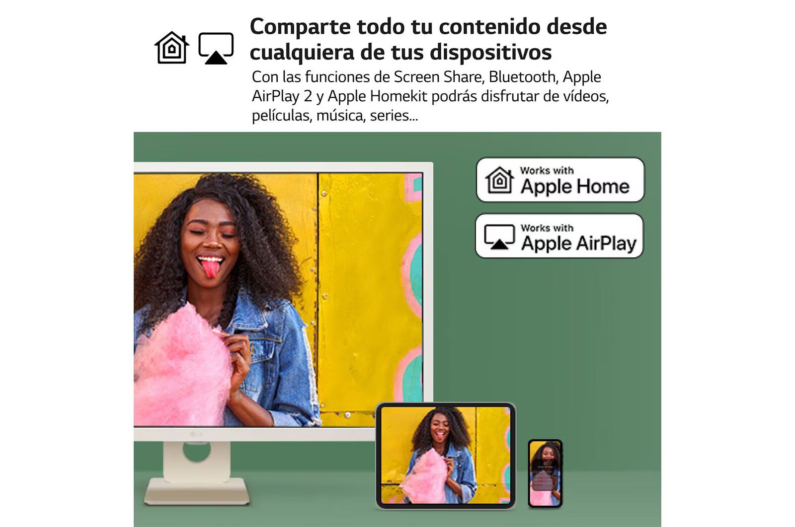 LG MyView de 32 pulgadas Smart Monitor MyView Full HD IPS Todo en Uno para Transmisión con webOS y Altavoces integrados ­ Blanco, 32SR50F-W