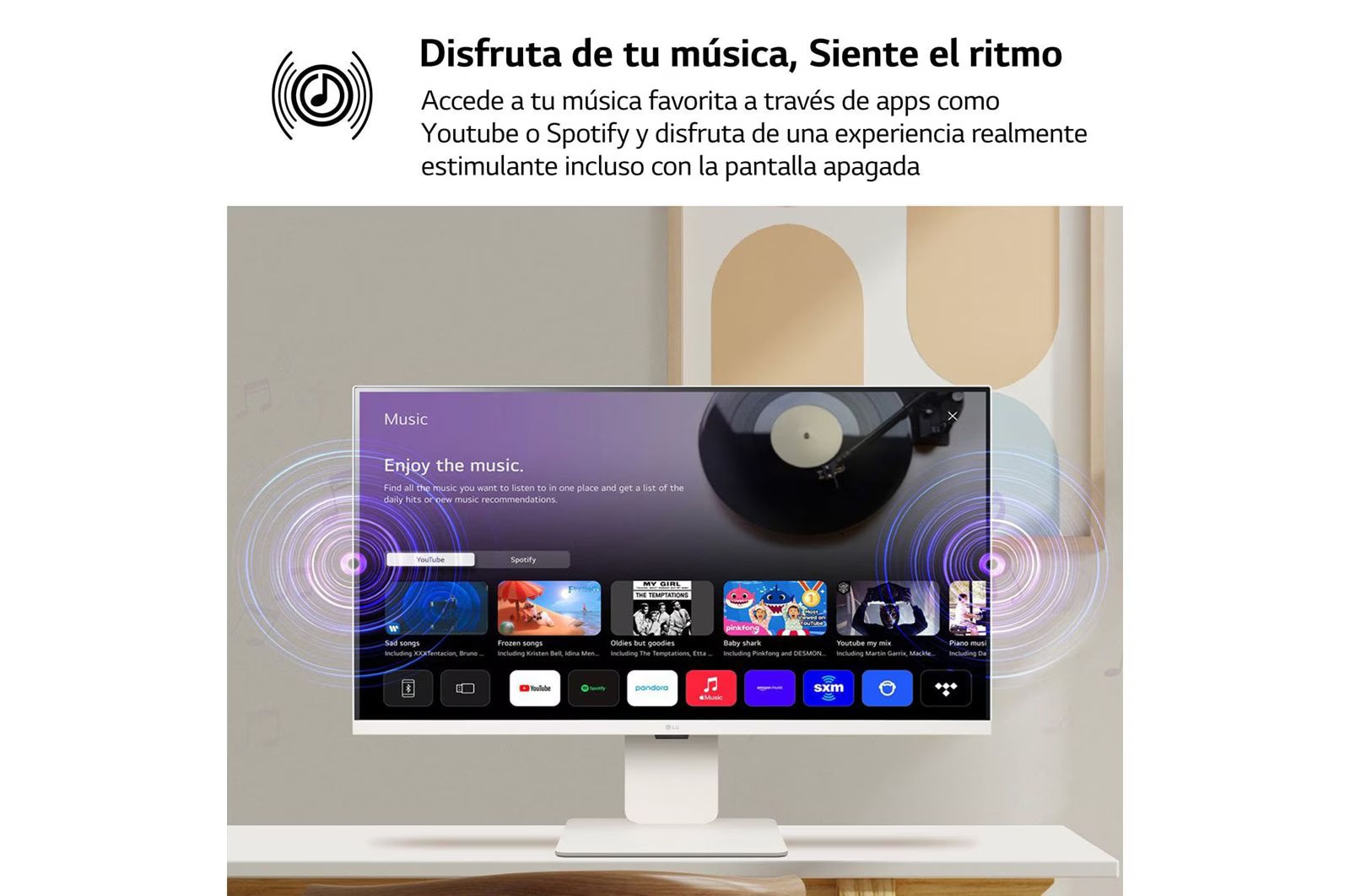 LG MyView de 32 pulgadas Smart Monitor MyView Full HD IPS Todo en Uno para Transmisión con webOS y Altavoces integrados ­ Blanco, 32SR50F-W