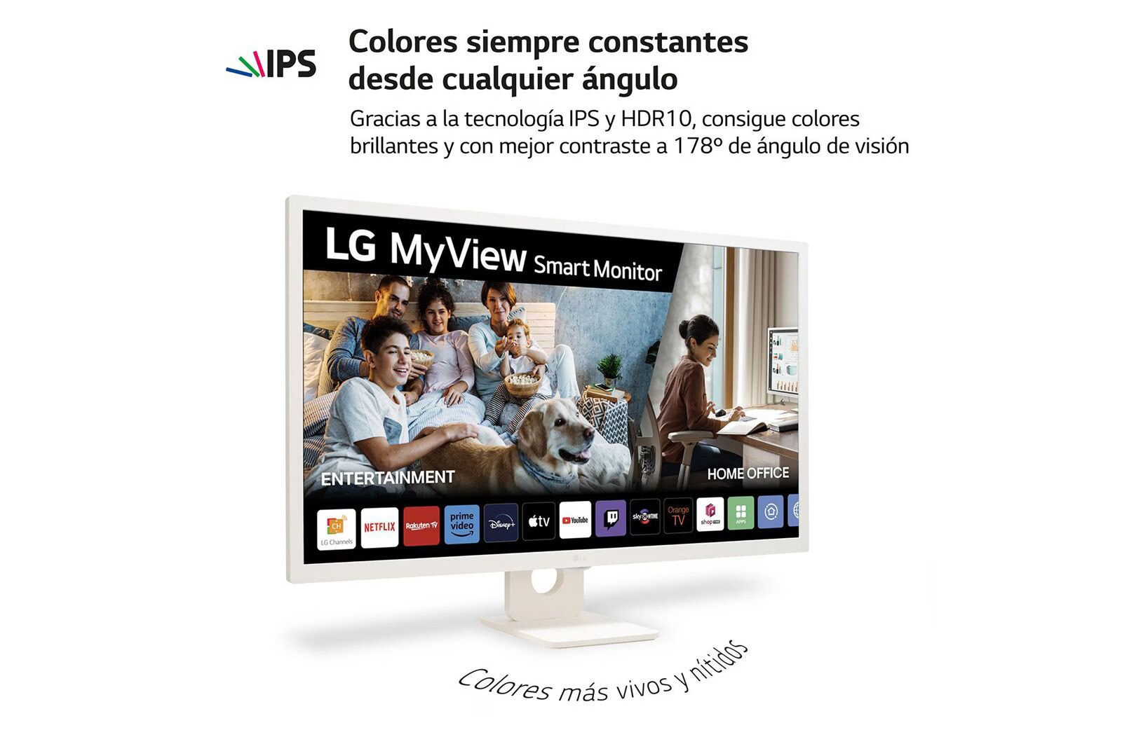LG MyView de 32 pulgadas Smart Monitor MyView Full HD IPS Todo en Uno para Transmisión con webOS y Altavoces integrados ­ Blanco, 32SR50F-W