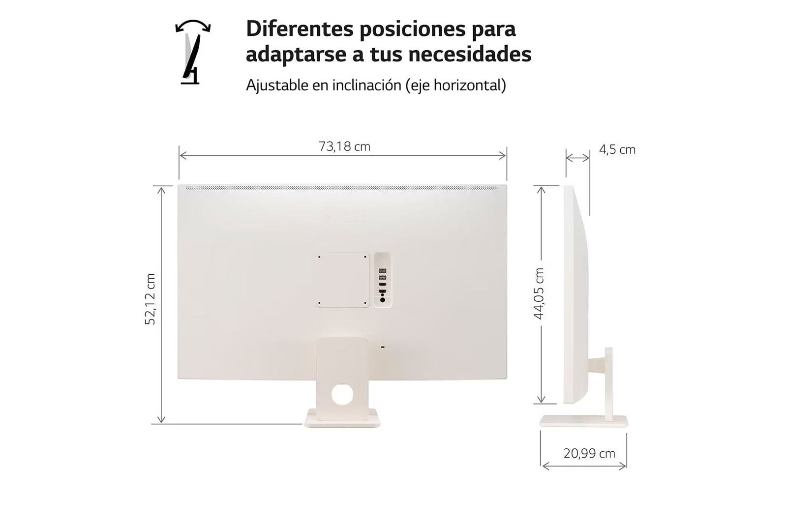 LG MyView de 32 pulgadas Smart Monitor MyView Full HD IPS Todo en Uno para Transmisión con webOS y Altavoces integrados ­ Blanco, 32SR50F-W