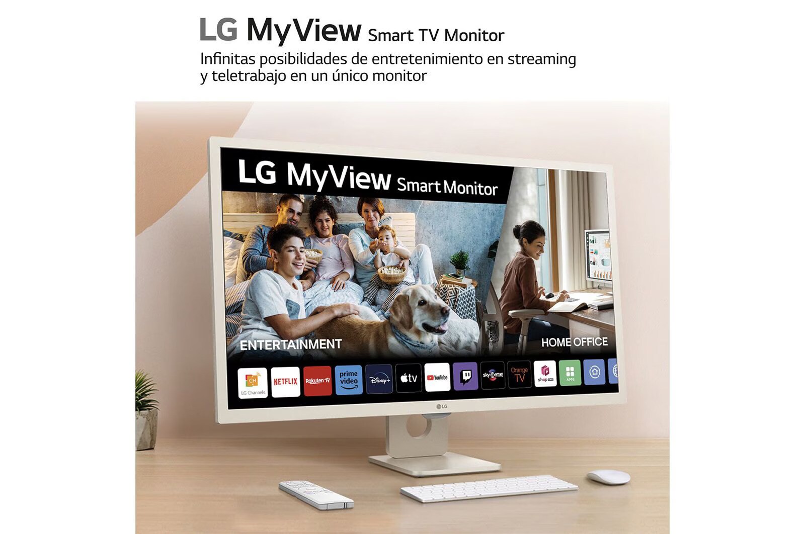 LG MyView de 32 pulgadas Smart Monitor MyView Full HD IPS Todo en Uno para Transmisión con webOS y Altavoces integrados ­ Blanco, 32SR50F-W