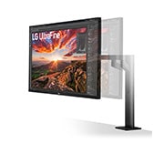 LG Monitor 4K UHD LG Ergo™ (Panel IPS: 3840 x 2160p, 16:9, 350cd/m², 1000:1, DCI-P3 >95%, 60Hz, 5ms); diag. 80cm; entradas: HDMI x2, DP x1, USB-A x2, USB-C x1 (P.D. 60W); altavoces 5W ; marcos ultrafinos, G, 32UN880P-B