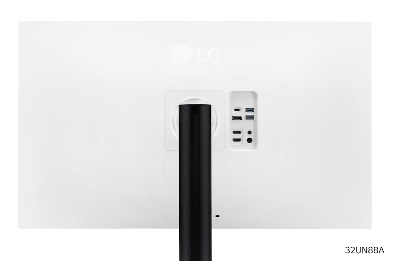 LG 32UN88A-W - Monitor 4K UHD LG Ergo™ (Panel IPS: 3840 x 2160p, 16:9, 350cd/m², 1000:1, DCI-P3 >95%, 60Hz, 5ms); diag. 80cm; entradas: HDMI x2, DP x1, USB-A x2, USB-C x1 (P.D. 60W); altavoces 5W ; marcos ultrafinos, G, 32UN88A-W
