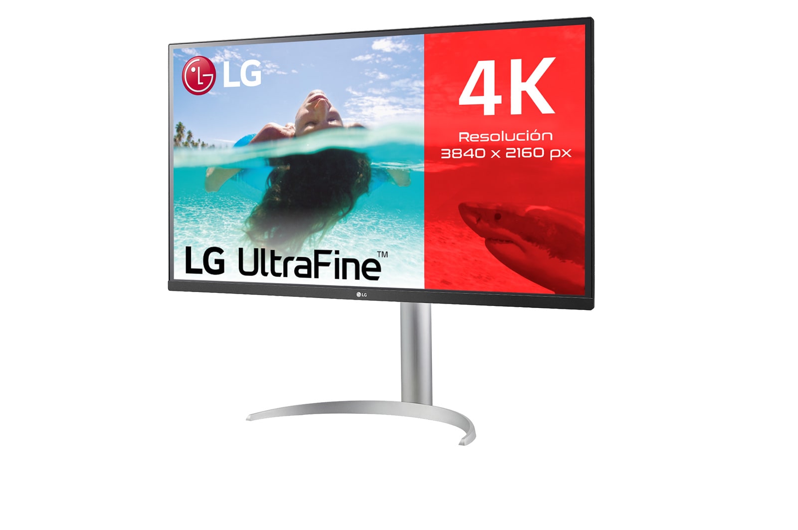 LG 32UP550N-W - Monitor para creadores LG 4K UHD (Panel VA: 3840x2160, HDR10, DCI-P3 >90%, 3000:1 AMD FreeSync™); diag. 80cm; Conectividad: HDMIx2, DPx1, USB-C™x1, USB-Ax2; Regulable en inclinación, altura y giro, 32UP550N-W