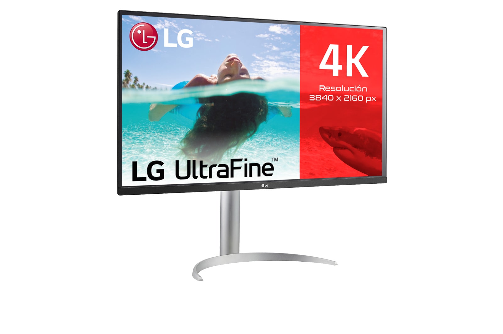 LG 32UP550N-W - Monitor para creadores LG 4K UHD (Panel VA: 3840x2160, HDR10, DCI-P3 >90%, 3000:1 AMD FreeSync™); diag. 80cm; Conectividad: HDMIx2, DPx1, USB-C™x1, USB-Ax2; Regulable en inclinación, altura y giro, 32UP550N-W
