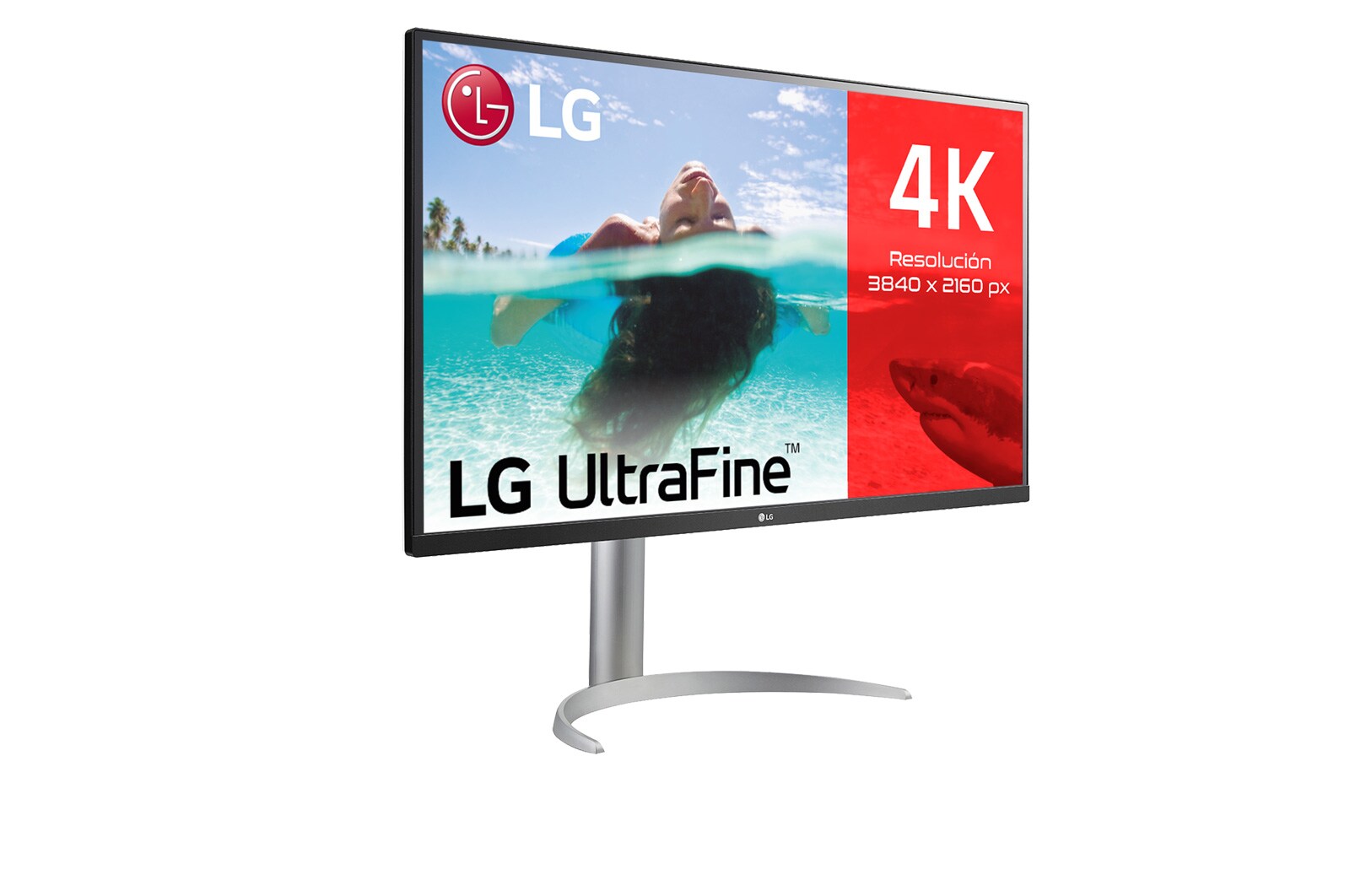 LG 32UP550N-W - Monitor para creadores LG 4K UHD (Panel VA: 3840x2160, HDR10, DCI-P3 >90%, 3000:1 AMD FreeSync™); diag. 80cm; Conectividad: HDMIx2, DPx1, USB-C™x1, USB-Ax2; Regulable en inclinación, altura y giro, 32UP550N-W