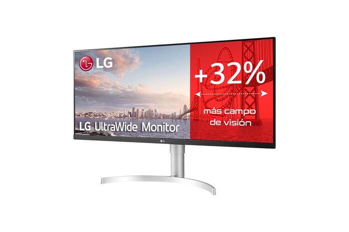 LG 34WN650-W - Monitor Ultrapanoramico 21:9 LG UltraWide (Panel IPS: 2560x1080, 400cd/m², 1000:1, sRGB>99%); diag. 86,72cm; entr.: HDMIx2, DPx1; altavoces 2x7W; Ajust. en altura e inclinación., 34WN650-W