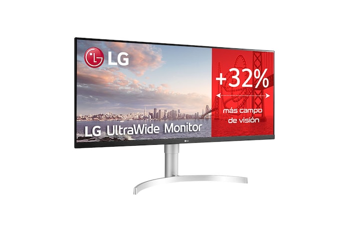 LG 34WN650-W - Monitor Ultrapanoramico 21:9 LG UltraWide (Panel IPS: 2560x1080, 400cd/m², 1000:1, sRGB>99%); diag. 86,72cm; entr.: HDMIx2, DPx1; altavoces 2x7W; Ajust. en altura e inclinación., 34WN650-W