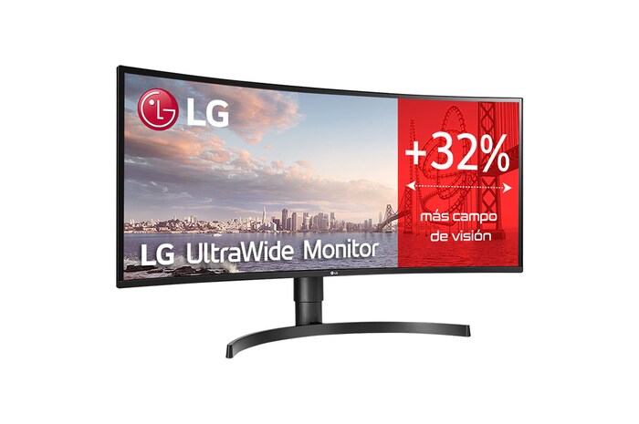 LG 34WN80C - Monitor Ultrapanoramico 21:9 LG UltraWide (Panel IPS: 3440x1440, 300cd/m², 1000:1, sRGB>99%, curvo); diag. 86,72cm; entr.: HDMIx2, DPx1, USB-Cx1, USB-Ax2; ajust. en altura e inclinación., 34WN80C-B