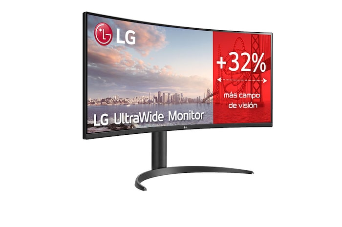 LG 34WP65C-B - Monitor Ultrapanorámico 21:9 LG UltraWide (Panel VA: 3440x1440, 160Hz, 300cd/m², 3000:1, sRGB>99%, curvo); AMD FreSync™ Premium; 5ms (1ms con MBR); HDR10; Estabilizador de Negros; Modo Lectura., 34WP65C-B