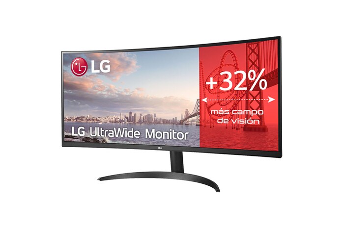 LG 34WQ60C-B - Monitor Ultrapanoramico 21:9 LG UltraWide (Panel IPS:3440x1440, 300cd/m², 1000:1, sRGB >99%); Inclinación 5~15º; entr.: HDMIx2; 2PBP; Ajust. en inclinación., 34WQ60C-B