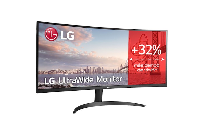 LG 34WQ60C-B - Monitor Ultrapanoramico 21:9 LG UltraWide (Panel IPS:3440x1440, 300cd/m², 1000:1, sRGB >99%); Inclinación 5~15º; entr.: HDMIx2; 2PBP; Ajust. en inclinación., 34WQ60C-B