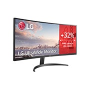LG 34WQ60C-B - Monitor Ultrapanoramico 21:9 LG UltraWide (Panel IPS:3440x1440, 300cd/m², 1000:1, sRGB >99%); Inclinación 5~15º; entr.: HDMIx2; 2PBP; Ajust. en inclinación., 34WQ60C-B