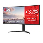 LG Monitor Ultrapanoramico 21:9 LG UltraWide (Panel IPS:3440x1440, 300cd/m², 1000:1, sRGB >99%); diag. 86,42cm; entr.: HDMIx2; RJ45; 2PBP; Ajust. en inclinación., 34WQ75C-B