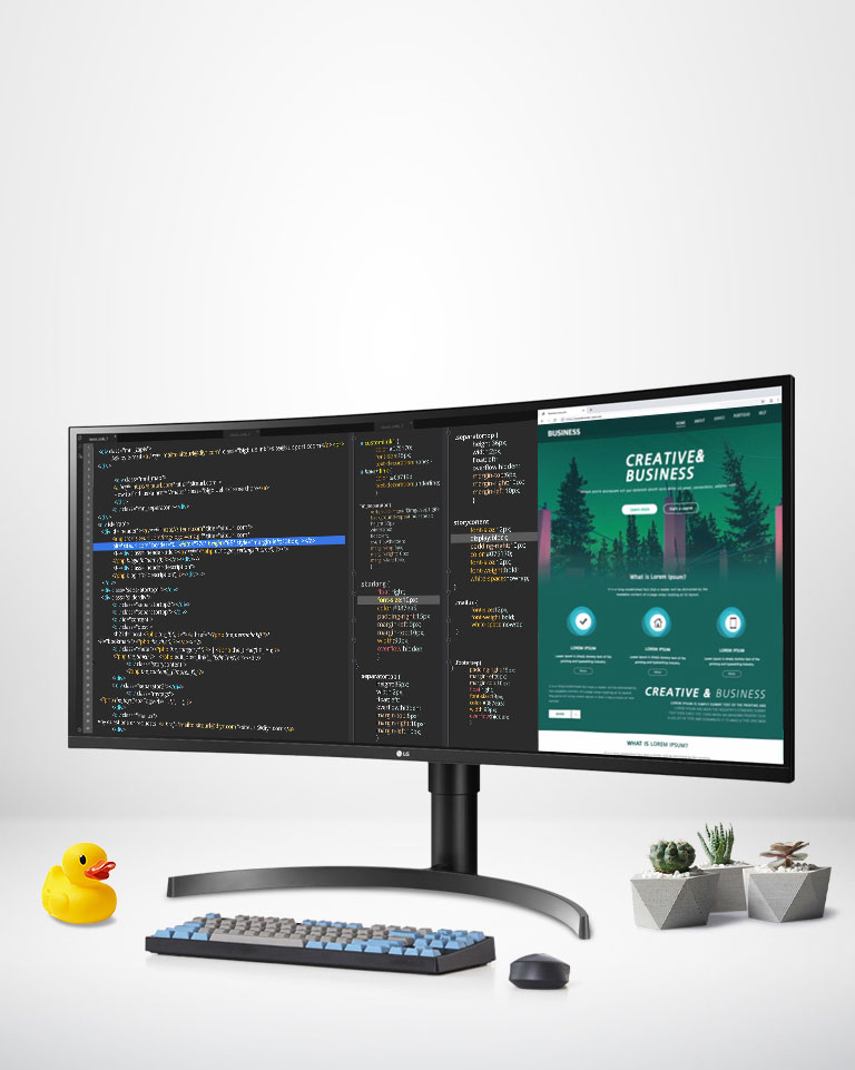 El monitor LG UltraWide 35WN73A ofrece Mayor campo de visión - 3440x1440 | UltraWide™ QHD Color - sRGB 99% HDR - HDR10 Conectividad - USB-C™